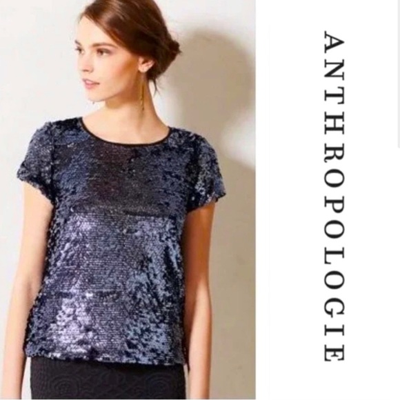 ANTHROPOLOGIE LEIFSDOTTIR Sequin Top - Size Small - NEW WITH TAGS - Picture 1 of 5